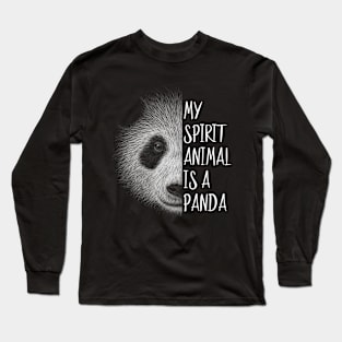 Panda My Spirit Animal | Inspired Pencil Art Panda-Bear Long Sleeve T-Shirt